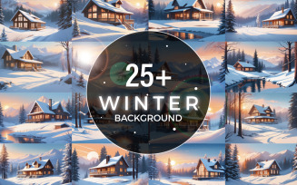 Beautiful Winter Environment background illustration bundles.