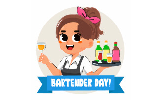 Cocktail Bartender Concept Illustration