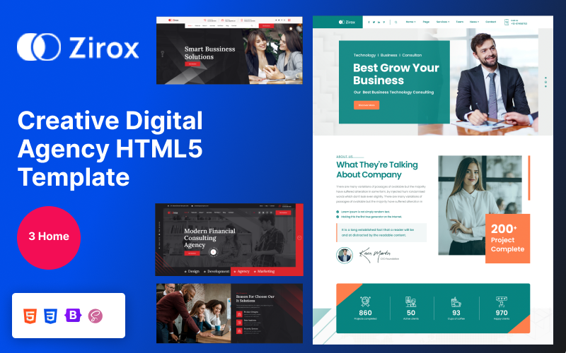 Zirox - Creative Digital Agency HTML Template