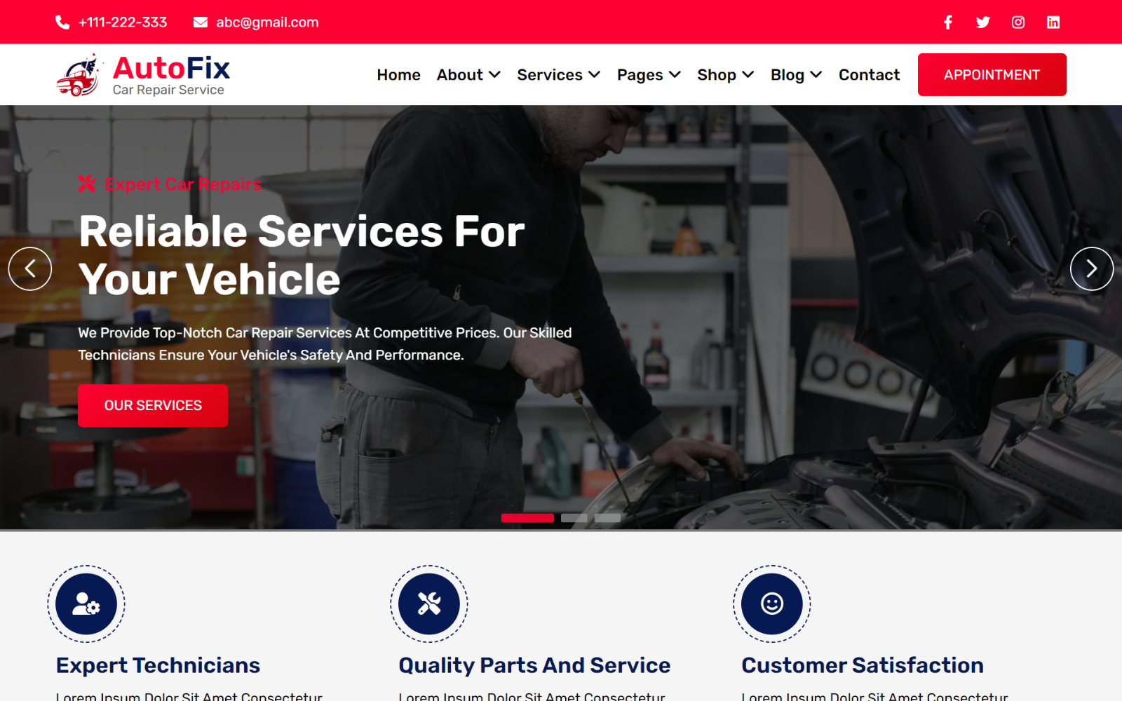 AutoFix - Car Repair Services HTML5 Website Template