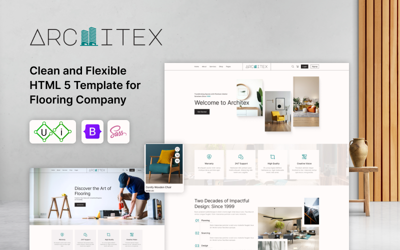 Architex - Multipage Architecture, Flooring, Interior & Exterior Company HTML Website Template