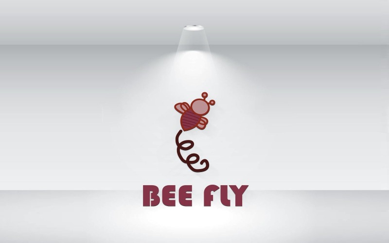 Bee Fly Logo Vector File for kids Logo Template