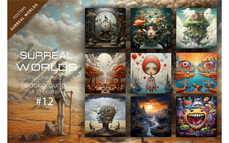 Bundle Surreal worlds 12. Psychedelic. Illustration