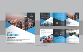Business square trifold brochure layout or Square trifold