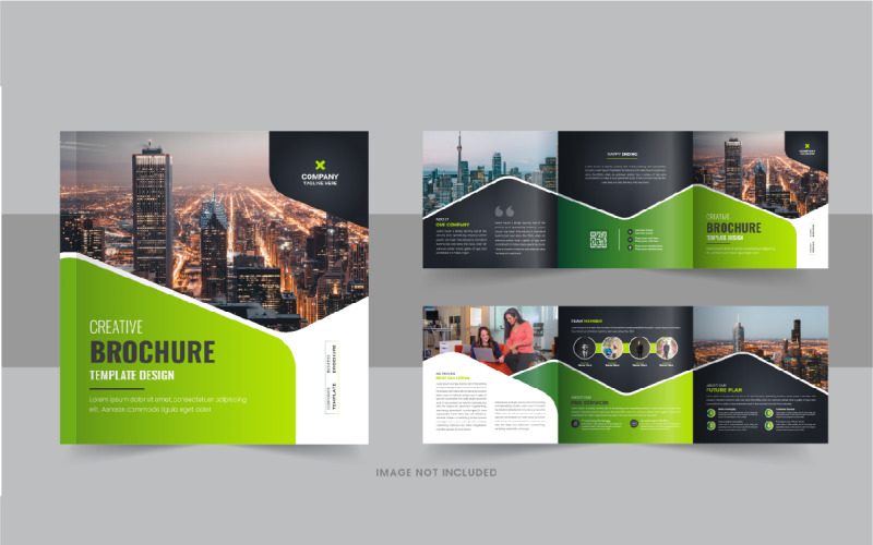 Business square trifold brochure template or Square trifold design Corporate Identity