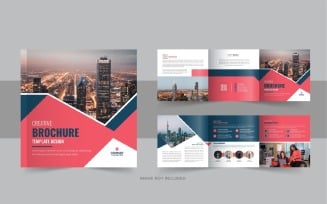 Business square trifold brochure template or Square trifold template design