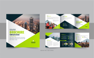 Business square trifold brochure template or Square trifold template