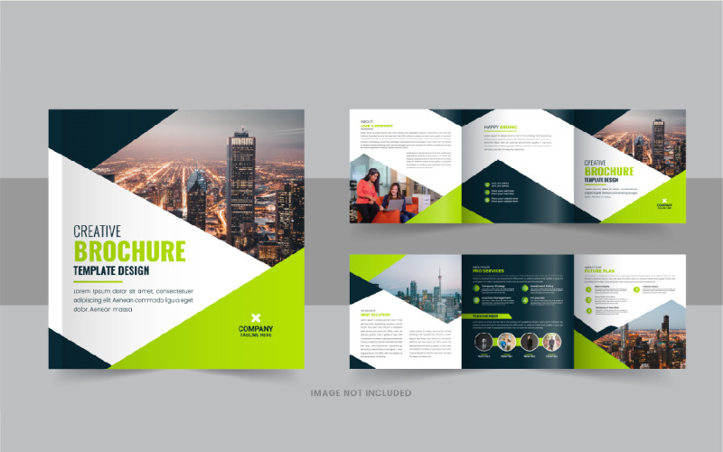 Business square trifold brochure template or Square trifold template Corporate Identity