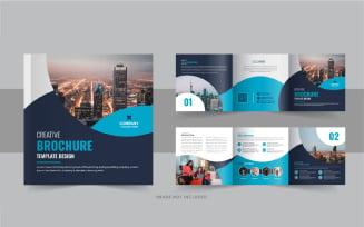 Business square trifold brochure template or Square trifold