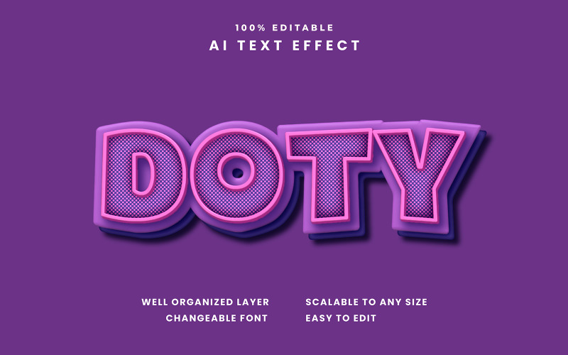 Doty Editable Text Effect Illustration