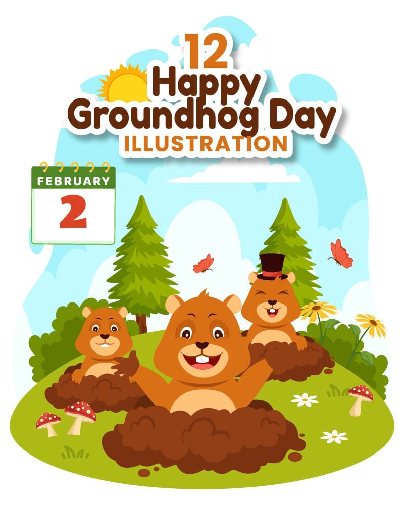 Template #371953 Groundhog Day Webdesign Template - Logo template Preview