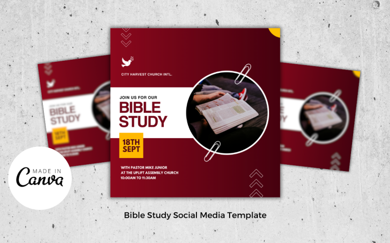 Bible Study Flier Template Social Media