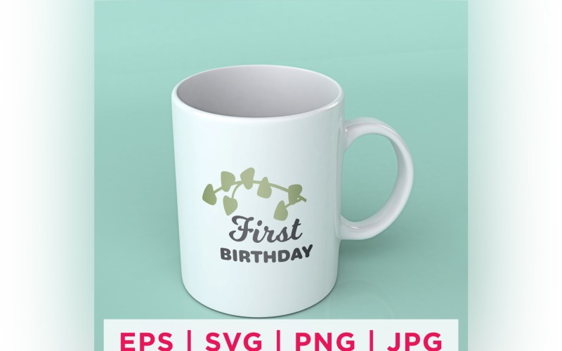 First Birthday Baby Milestone Design's Quote Stickers Vector Graphic