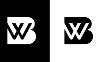Initial Letter bw, wb abstract company or brand Logo Design