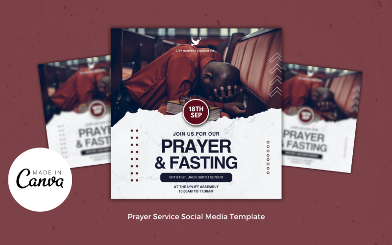 Prayer & Fasting Church Design Template Social Media