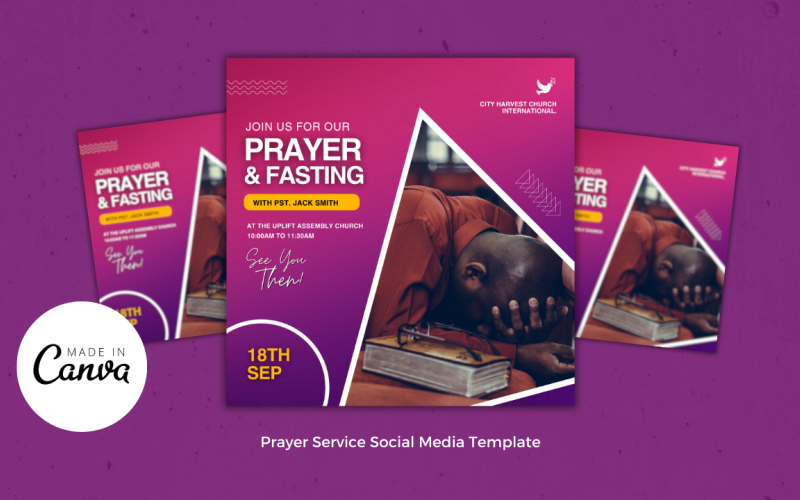 Prayer & Fasting Church Flyer Template Social Media