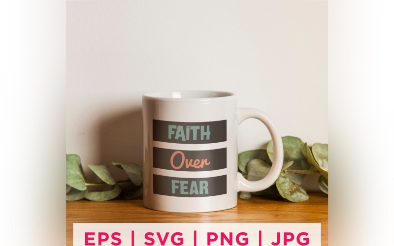 Faith Oven Fear Faith Quote Stickers Vector Graphic