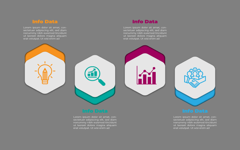 Polygon infographic template design. Infographic Element