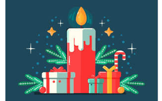 Christmas Candle Background Illustration