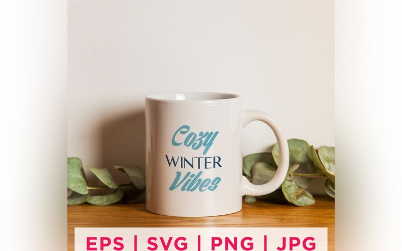 Cozy Winter Vibes Winter Sticker Design Vector Graphic
