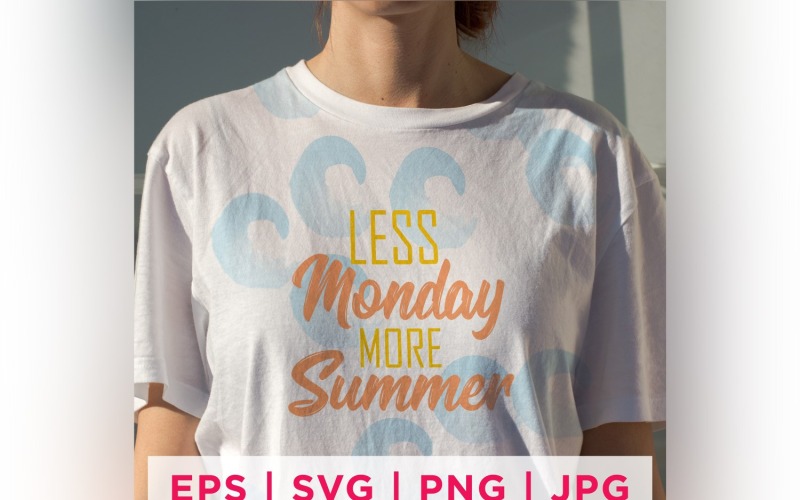 Less Monday More Summer Summer Sticker Design Vector Graphic