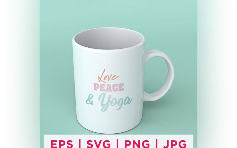 Love Peace & Yoga Yoga Sticker Design Vector Graphic