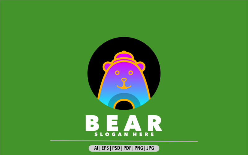Bear line gradient colorful gradient symbol logo design Logo Template