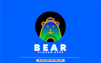 Bear line gradient logo template logo design template