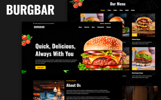 BURGBAR - Fastfood Cafe & Restaurant HTML5 landing Template