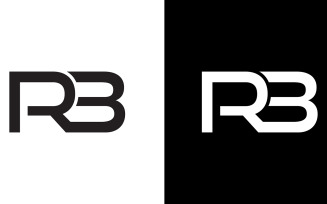 Letter RB, BR, R3 Logo Template Vector Design with black and white background