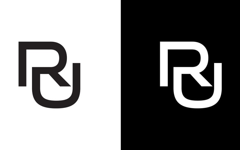 Letter ru, ur abstract company or brand Logo Design Logo Template