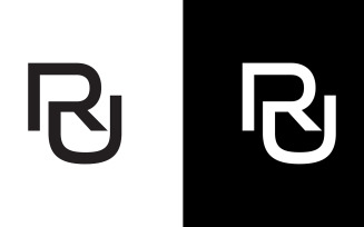 Letter ru, ur abstract company or brand Logo Design