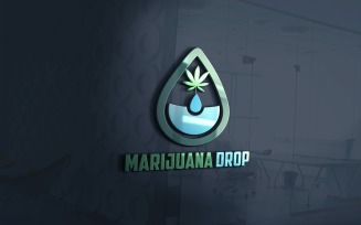 Marijuana Water Drop Logo Vector File