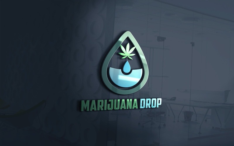 Marijuana Water Drop Logo Vector File Logo Template