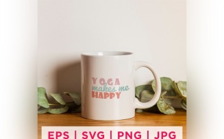 Yoga Makes Me Happy Yoga Sticker Design