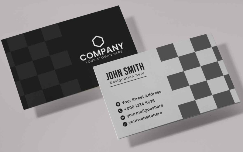 Black and White Simple Business Card Layout Corporate Identity