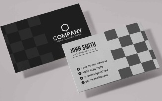 Black and White Simple Business Card Layout