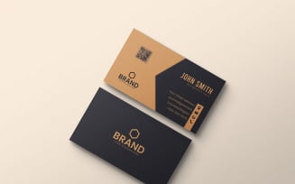 Black and yellow business card