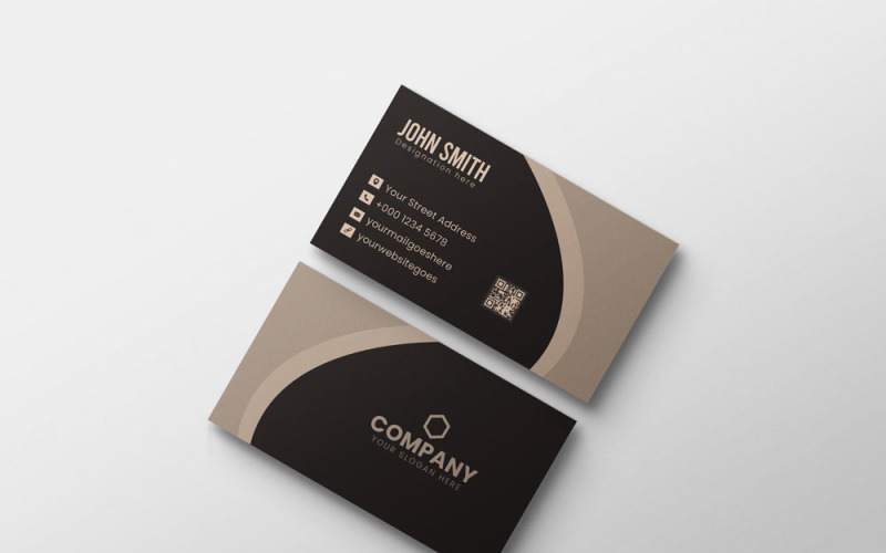 Double sided business card template design Corporate Identity