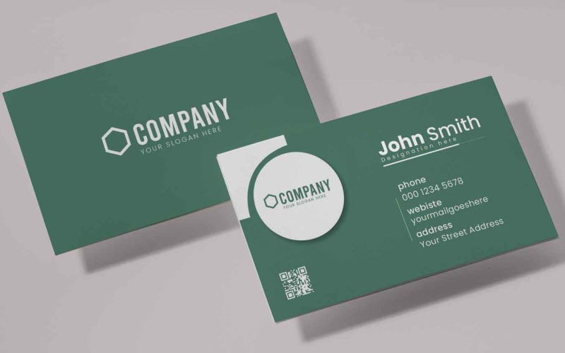 Green Vector abstract business card Corporate Identity