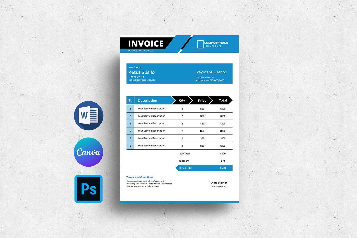Template #372633 Invoice Template Webdesign Template - Logo template Preview
