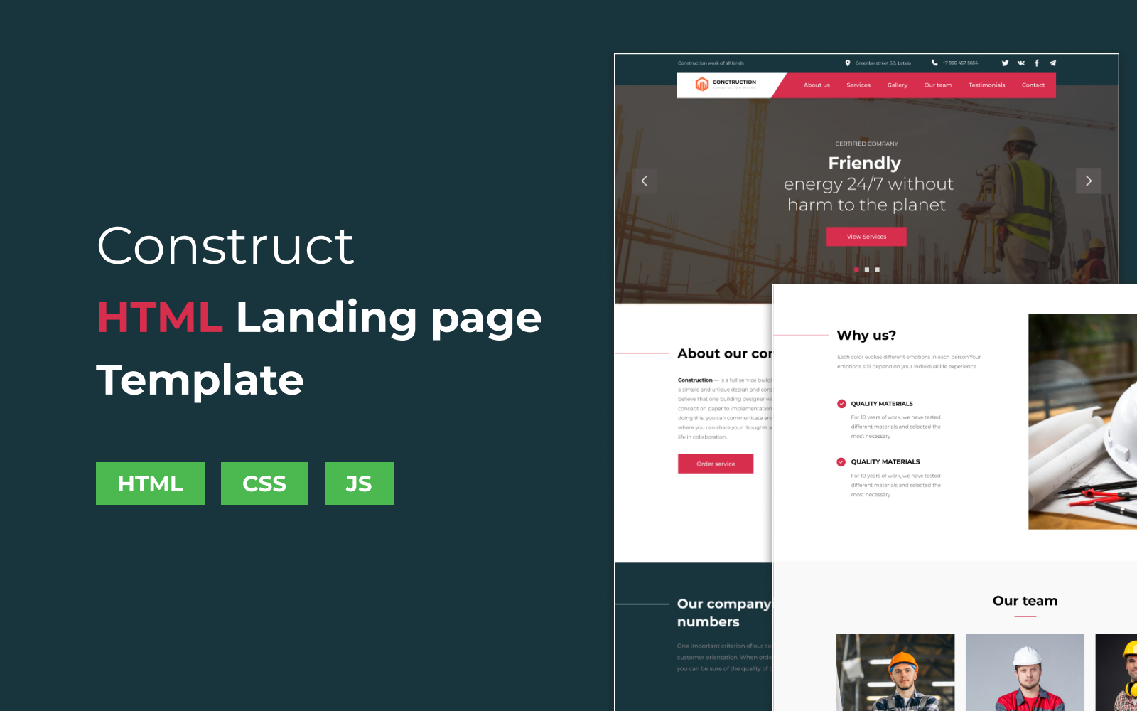 Construct - Construction, Building Landing page template