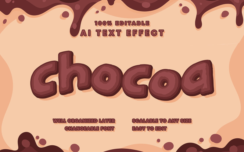 Chocoa Editable Text Effect Illustration