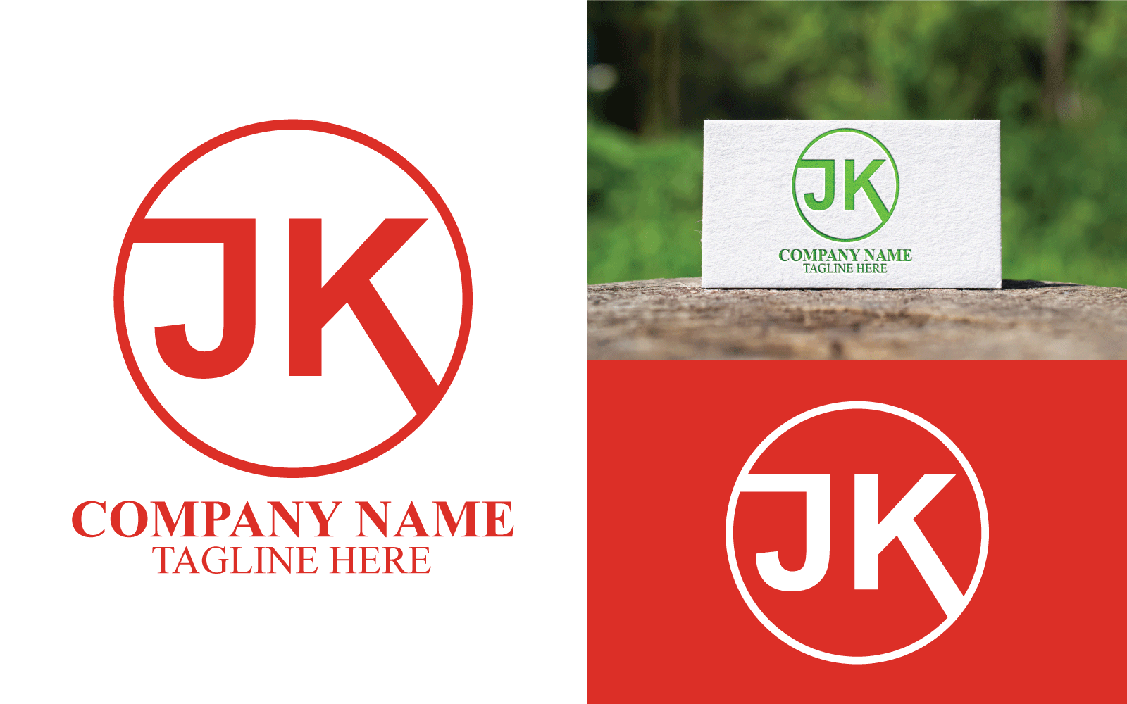 Circle JK Letter Logo Template Design