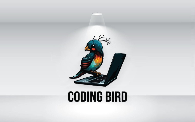 Coding Bird Logo Vector File Logo Template