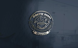 Coffee Beans Cup Logo Vector File Template