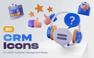 Customy - Customer Relationship Management 3D Icon Set