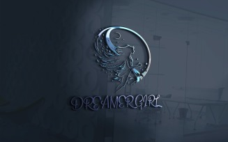 Dreamer Girl Logo Vector File Template