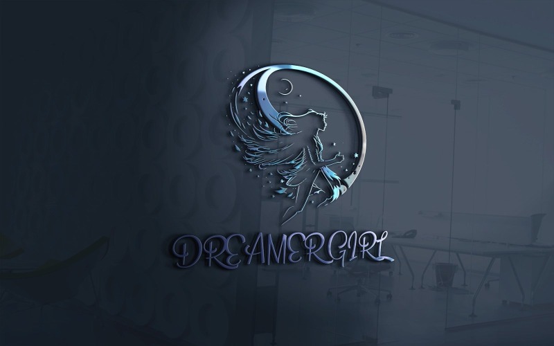 Dreamer Girl Logo Vector File Template Logo Template