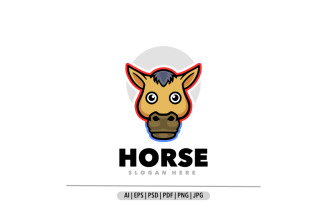 Horse head mascot logo design illustration